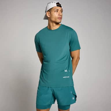 MP Heren Hybrid Mesh T-Shirt - Rijk Groenblauw