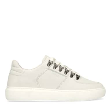 Manfield Off White Nubuck Sneakers Met Veters