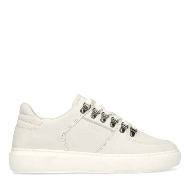 Manfield Off White Nubuck Sneakers Met Veters