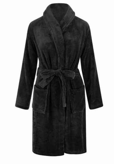 Zwarte badjas fleece
