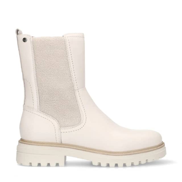 No Stress Beige Leren Chelsea Boots Met Ritssluiting