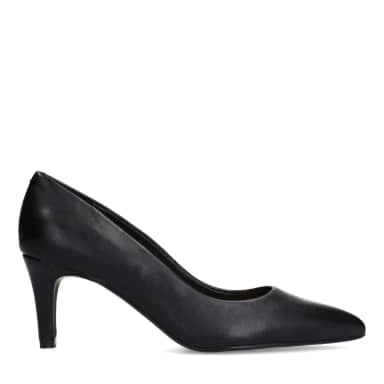 Manfield Zwarte Leren Pumps Met Lage Hak Van 4 Cm