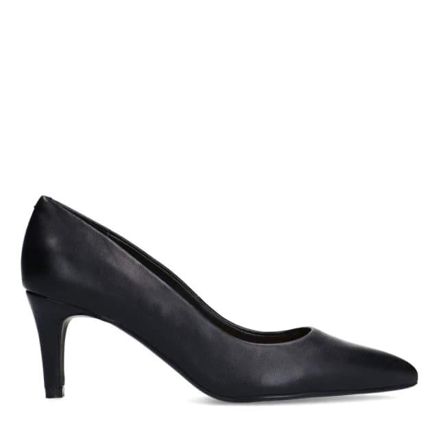 Manfield Zwarte Leren Pumps Met Lage Hak Van 4 Cm