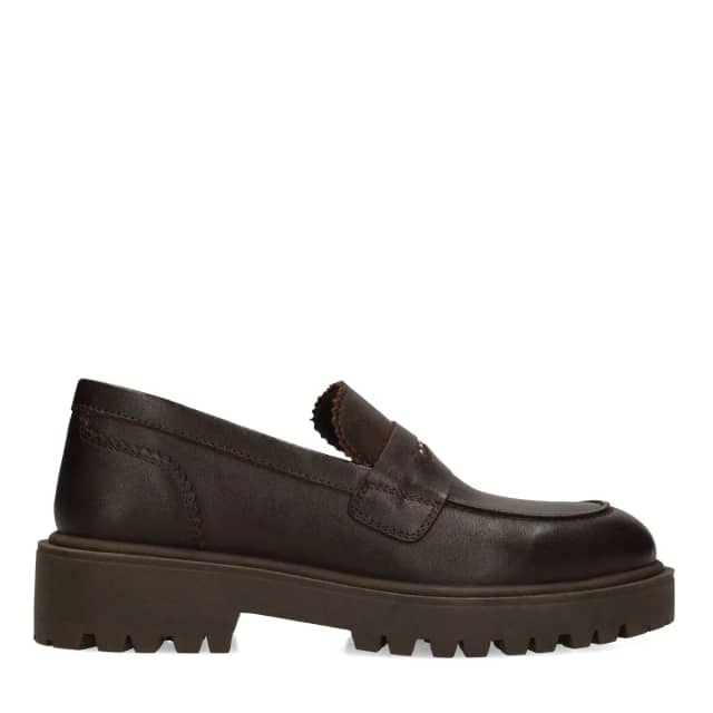 Manfield Bruine Leren Loafers